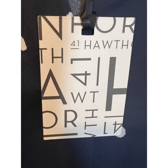 41 Hawthorn Polka Dot Sleeveless Blouse Top Med Navy White V-Neck Flowy Coastal - Picture 5 of 7